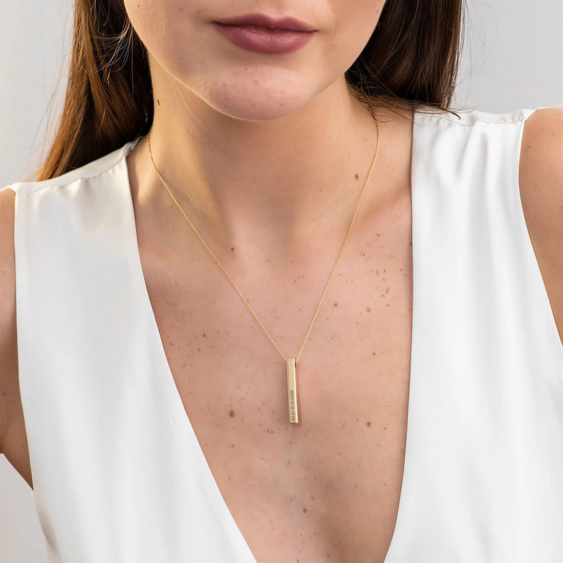 Personalised 3D Bar Necklace