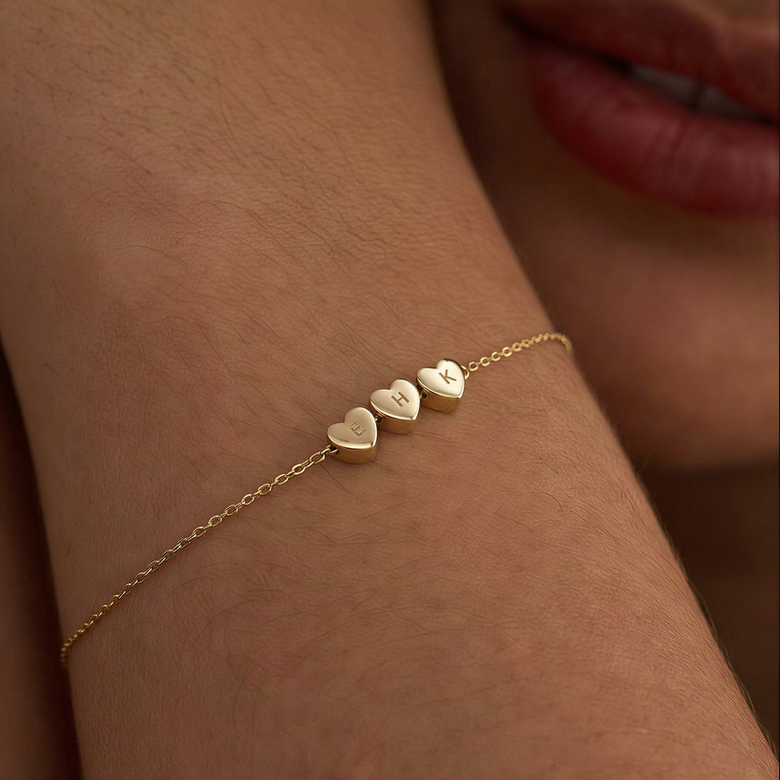 Initial Tiny Heart Charm Bracelet