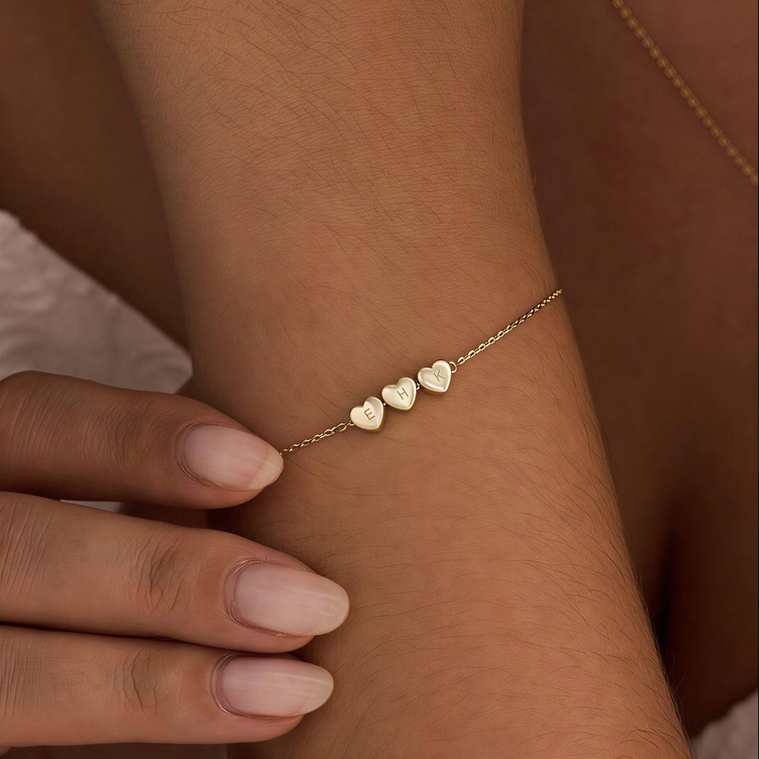 Initial Tiny Heart Charm Bracelet