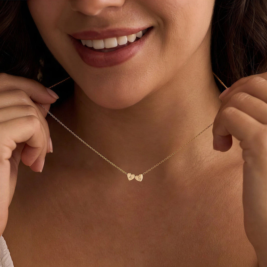 Initial Tiny Heart Charm Necklace