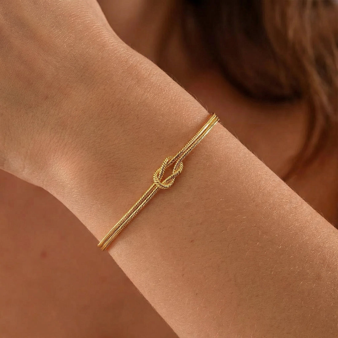 Knotted Round Snake Chain Bracelet