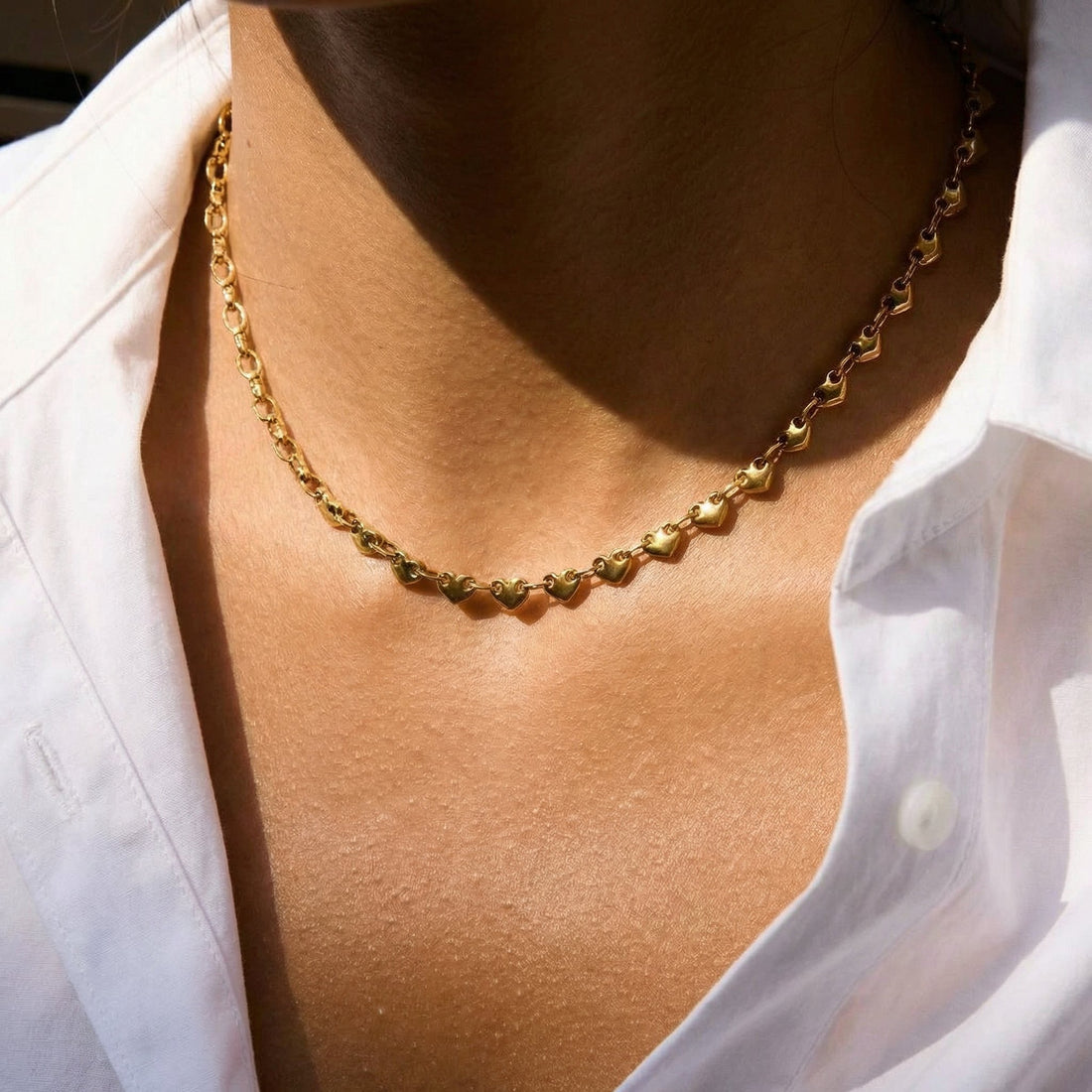 Mini Heart-Shaped Buckle Necklace