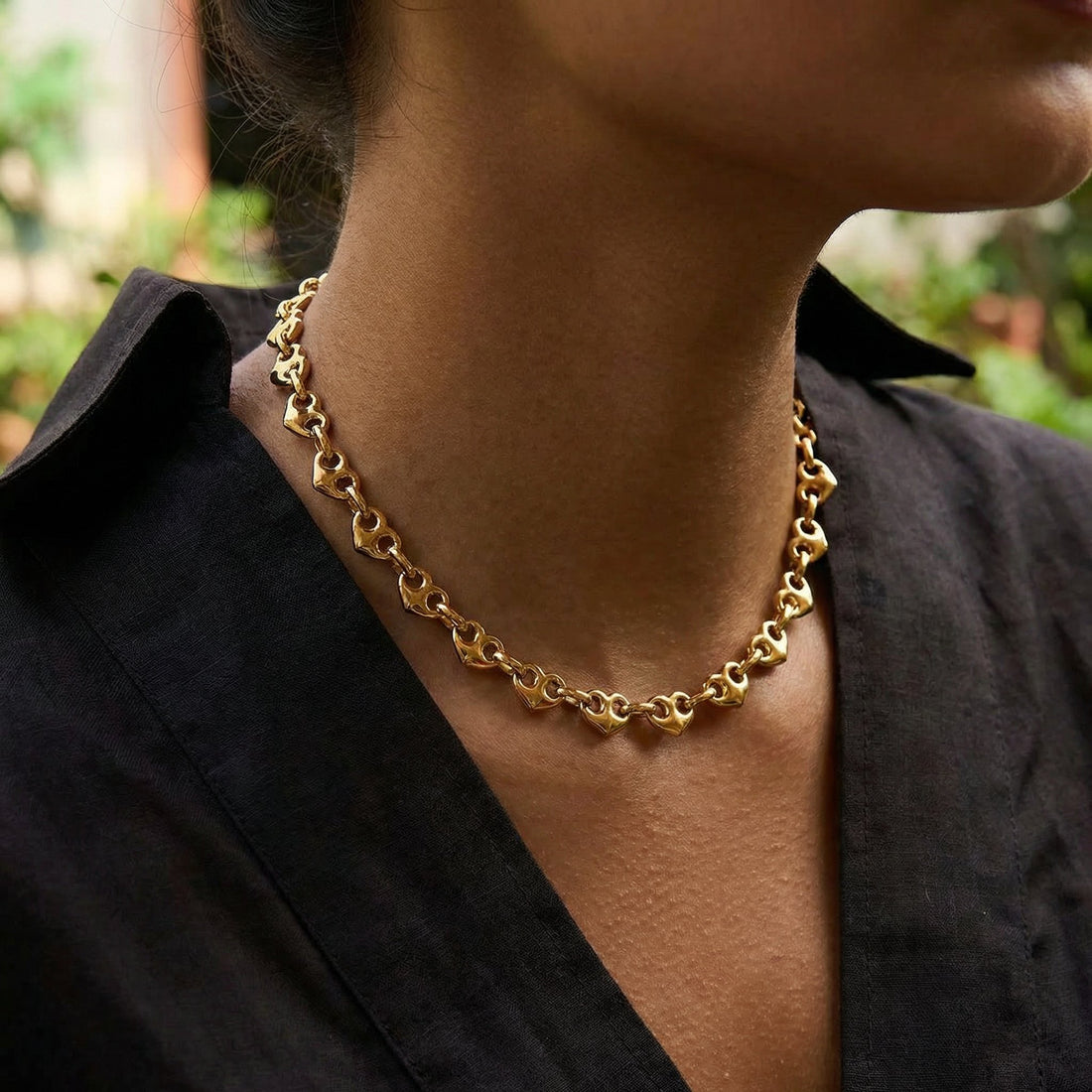 Heart-Shaped Buckle Necklace