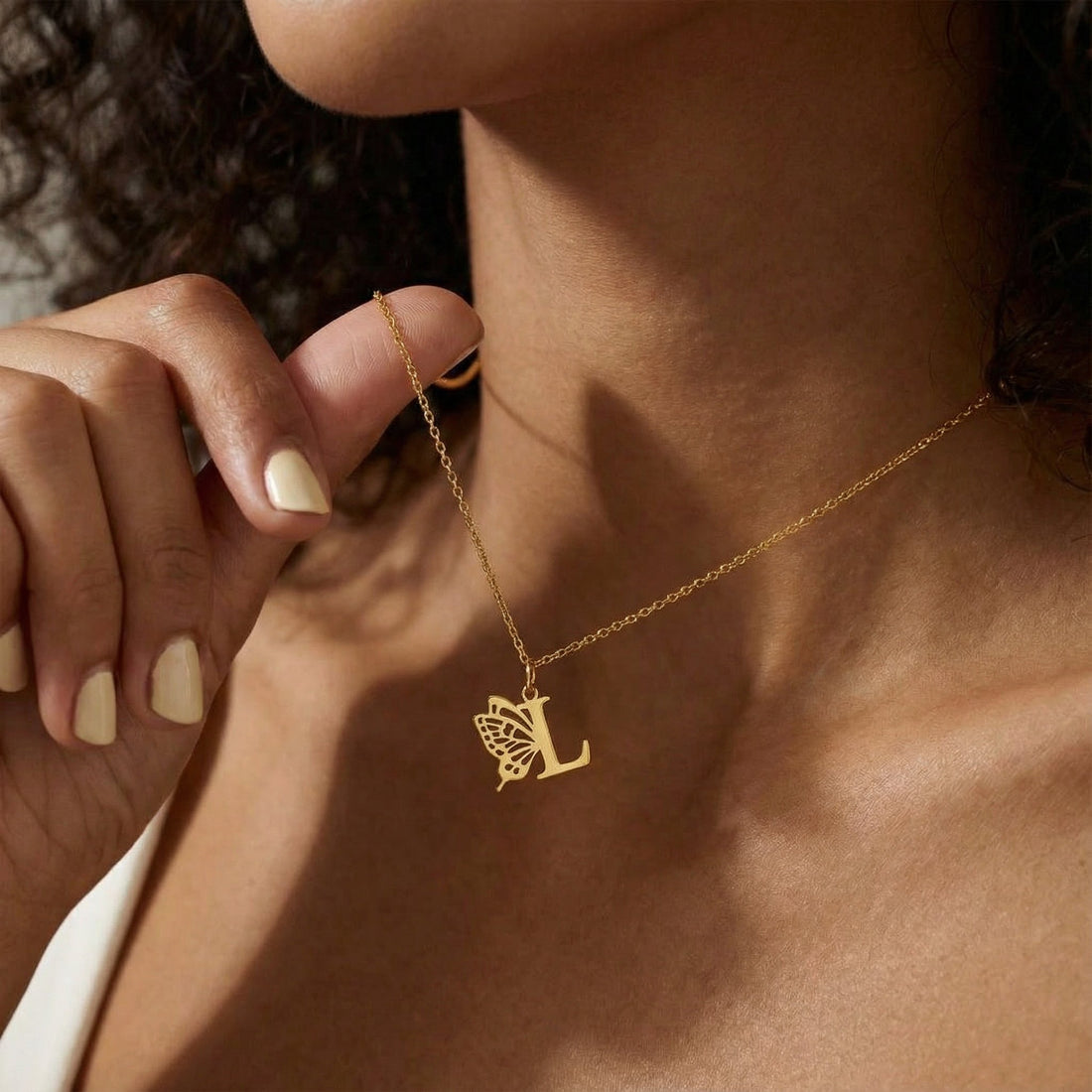 Personalised Butterfly Initial Necklace