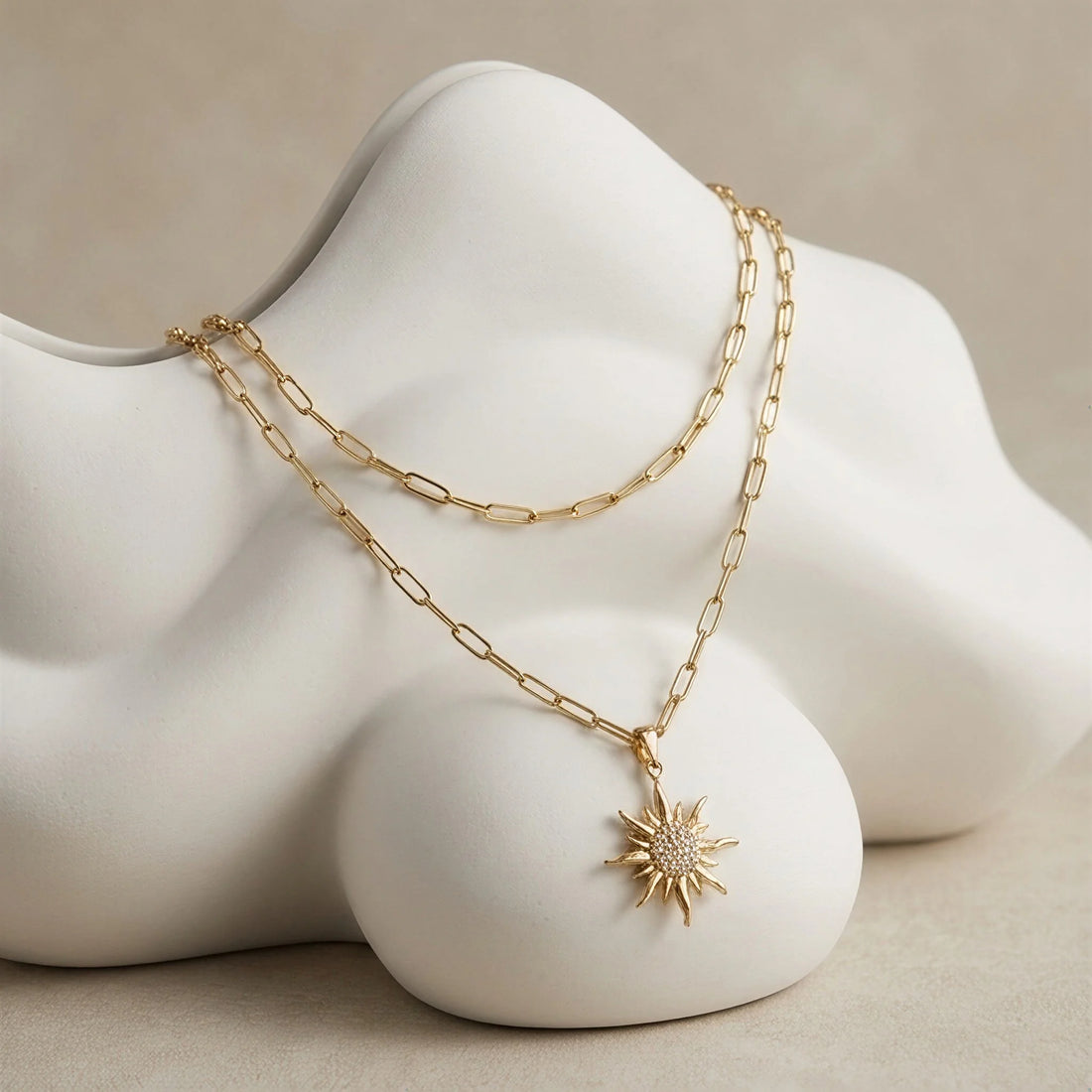 Rhinestone Sun Necklace