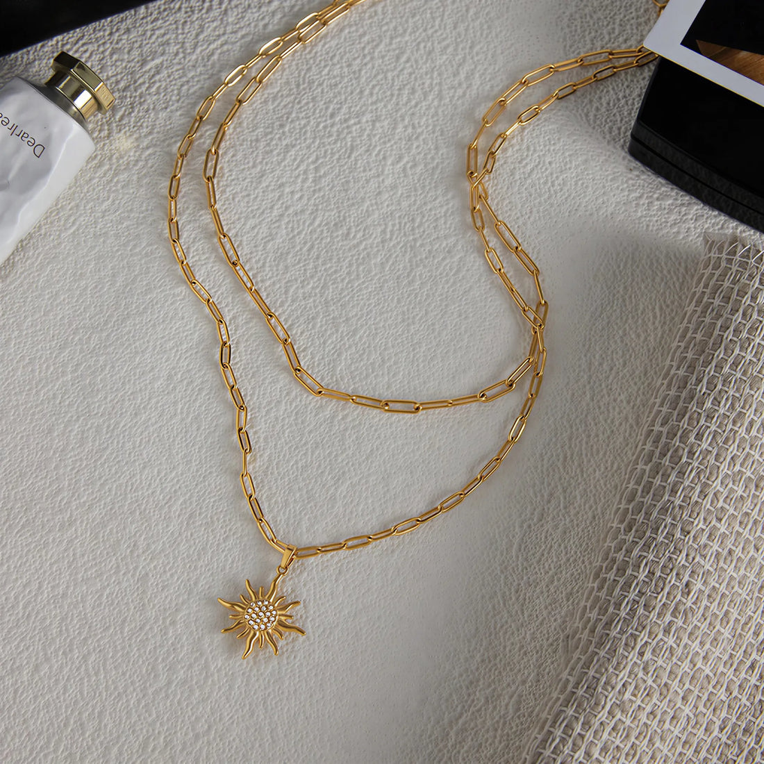 Rhinestone Sun Necklace