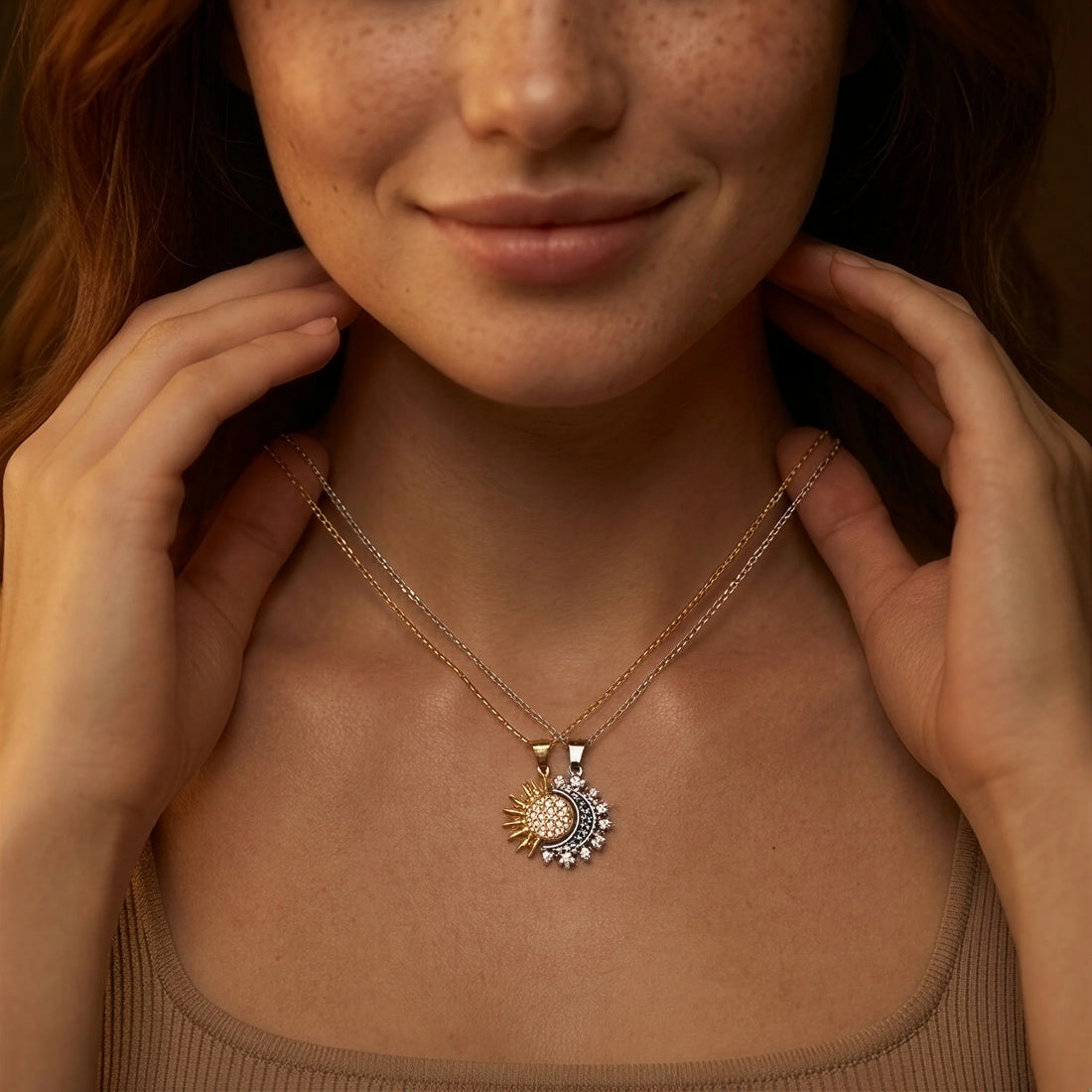 Sun and Moon Couple Necklaces