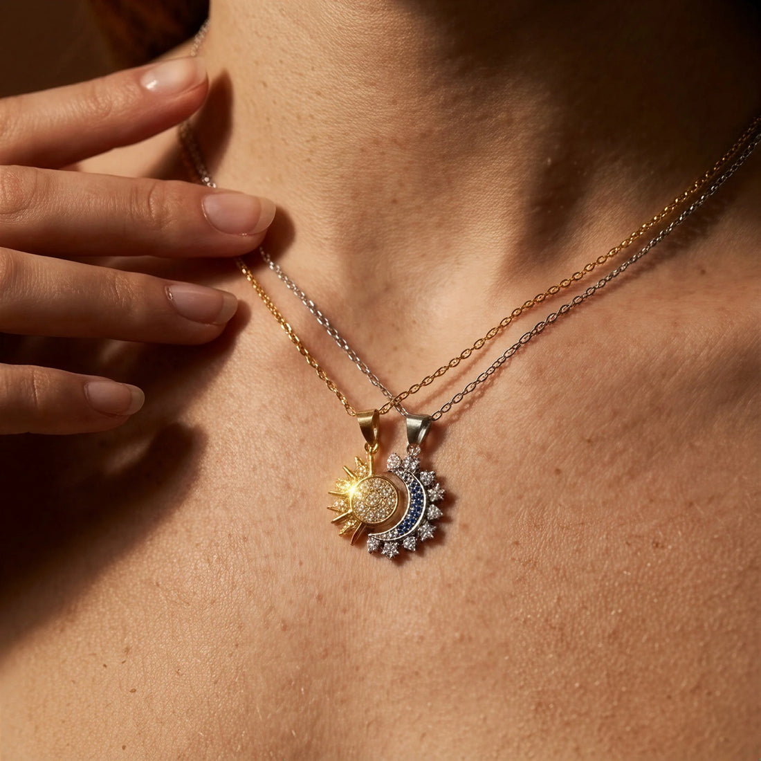 Sun and Moon Couple Necklaces