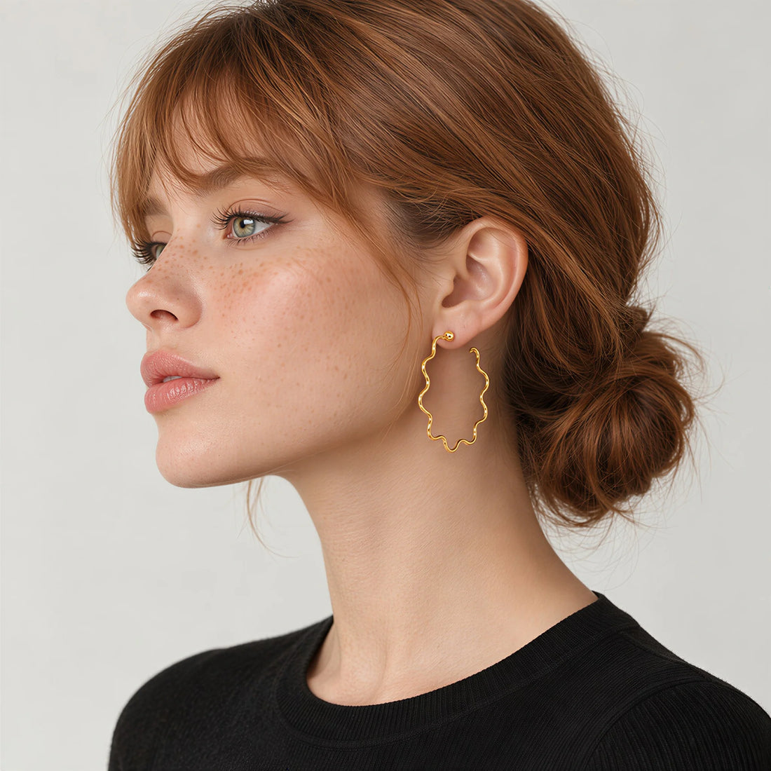 Wavy Hoop Earrings